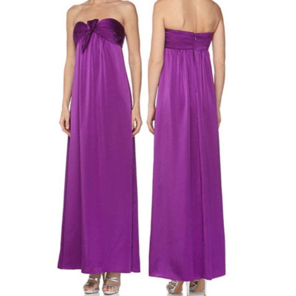 NEW! BCBG Max Azria Strapless Gown, Bow, Orchid, 6